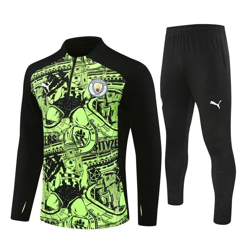 Manchester City Zipper Sweatshirt Kit(Top+Pants) 2024-25