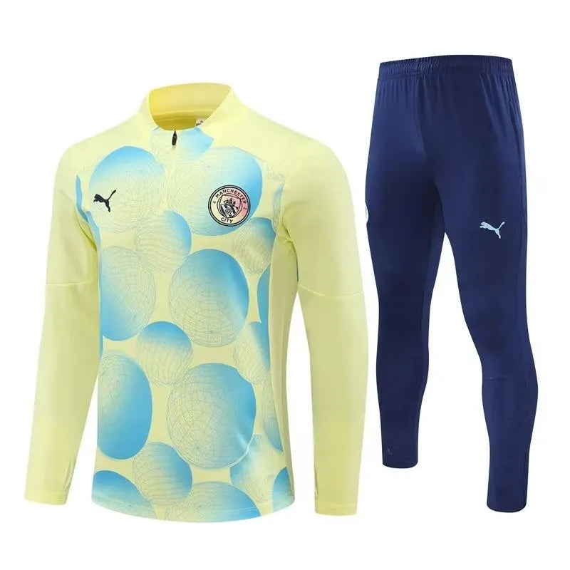 Manchester City Zipper Sweatshirt Kit(Top+Pants) 2024-25