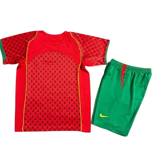 Kids Portugal Home Retro Jersey UEFA Euro Cup 2004