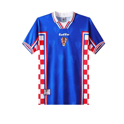 Croatia Nation Retro Men Jersey Away World Cup Blue 1998