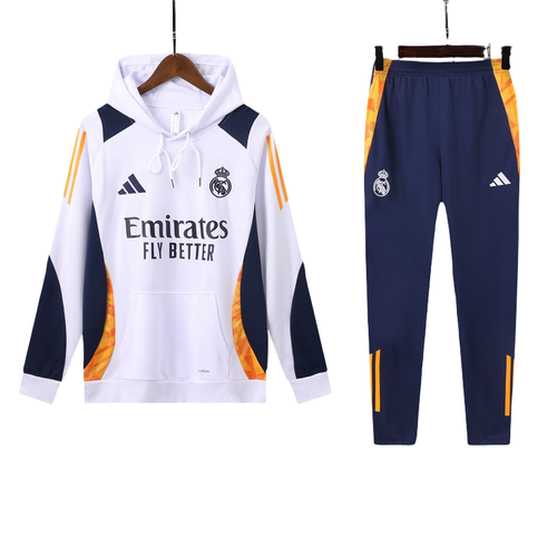 Adidas Real Madrid 2024-25 Hooded Training Tracksuit Kits
