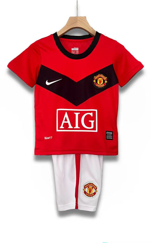 Manchester United 09-10 Home Retro Kid Kits Children Sets Jersey