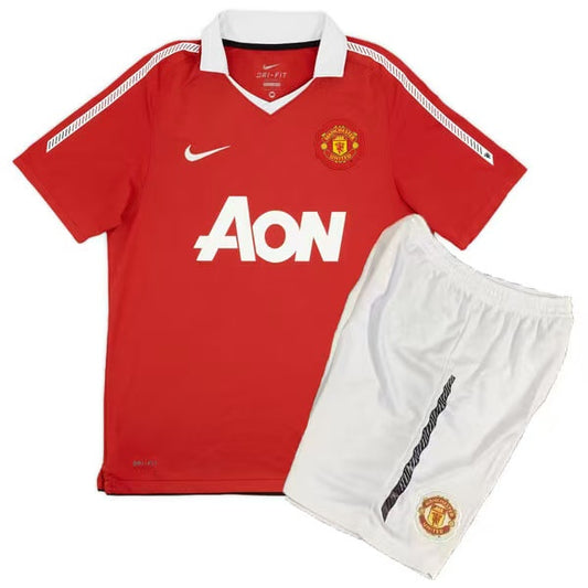Manchester United 10-11 Home Retro Kid Kits Youth Apparels Jersey