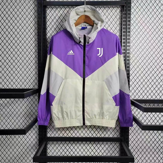 2023/2024 Juventus Windbreaker(White-Purple)Football Shirt