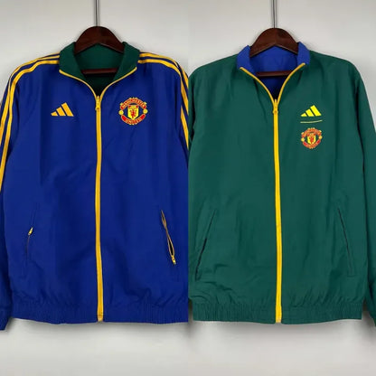 2023-2024 Manchester United Reversible Windbreaker(Blue-Green)Soccer Jersey 1:1 Thai Quality