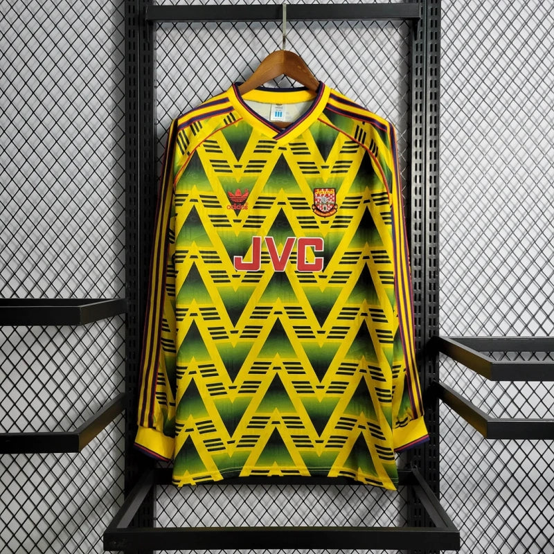Arsenal Retro 91-93 Away Long Sleeve Football Yellow Shirt
