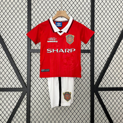 Manchester United 99-00 Home Retro Kid Kits Youth Apparels Jersey