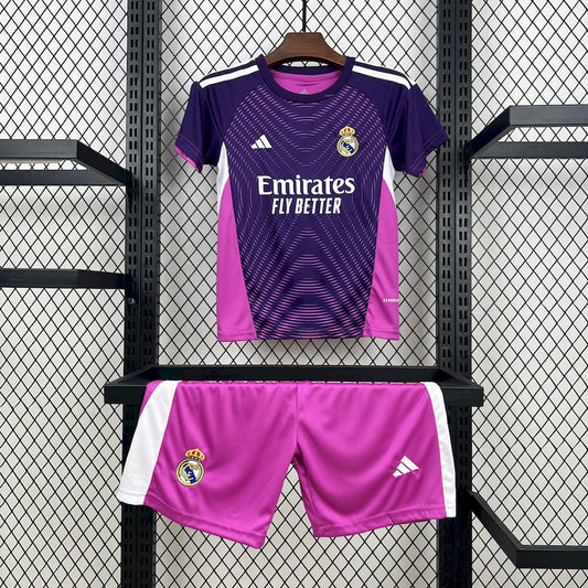 Real Madrid 2025-26 Purple goalkeeper Kids Kit
