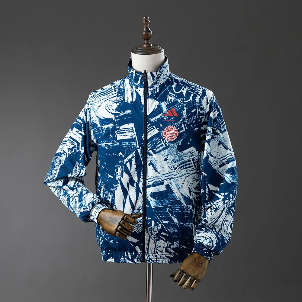 Bayern Munich Trench Coat Reversible Jacket Windbreaker