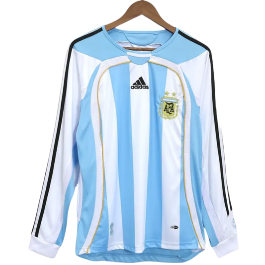 Retro Argentina World Cup 2006 Home Long Sleeve Jersey