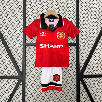Manchester United 94-96 Home Retro Kid Kits Youth Apparels Jersey