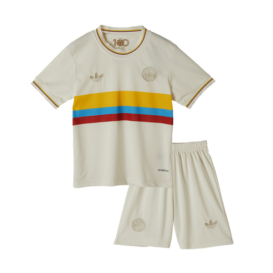 Colombia 24-25 Nation 100th Anniversary Special Edition Kids Kits White Jersey