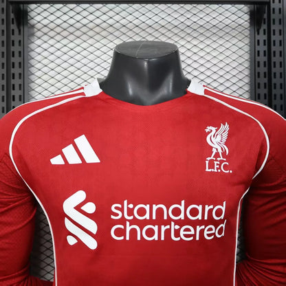 Player Version 25-26 LIverpool Home Long Sleeve Jersey