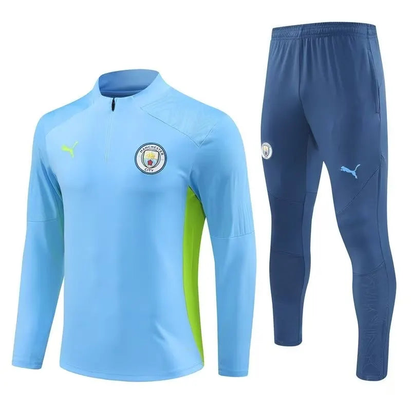 Kids Manchester City Zipper Sweatshirt Kit(Top+Pants) 2024-25