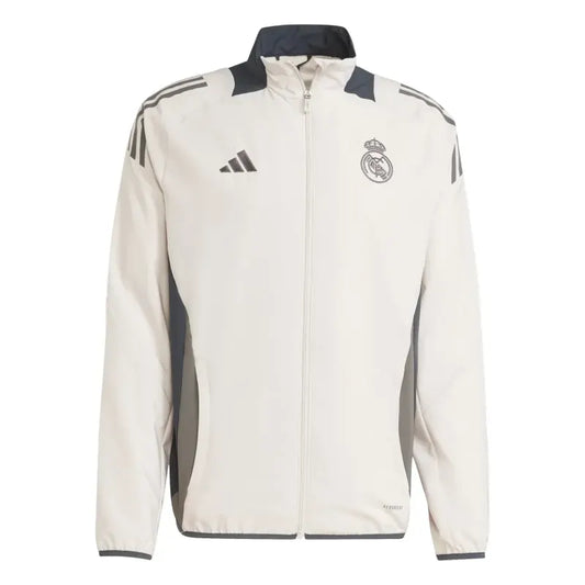 Real Madrid Mens UCL Training Tracksuit Jacket Beige 2024-2025