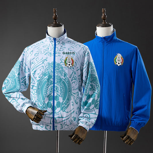 Mexico Reversible Jacket Windbreaker - White & Blue