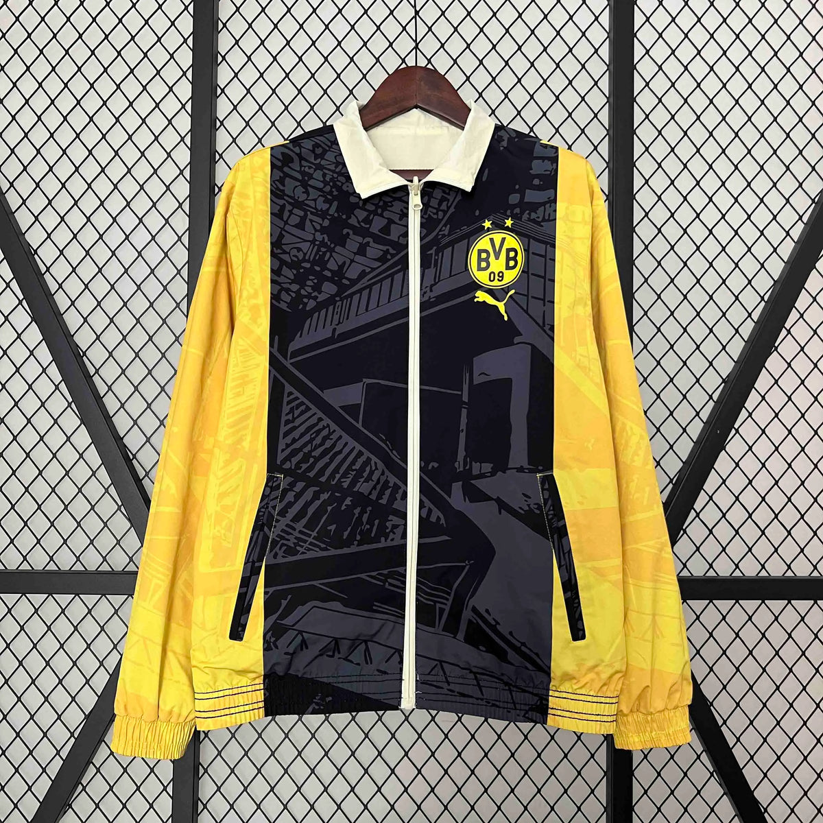 2024 Dortmund Trench Coat Reversible Windbreaker Double-Sides Jacket Sport