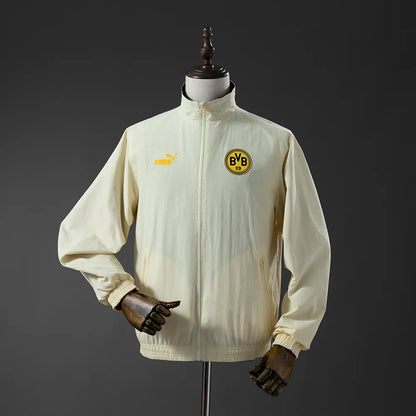 Borussia Dortmund Reversible Jacket Windbreaker - Black & Beige S-XXL