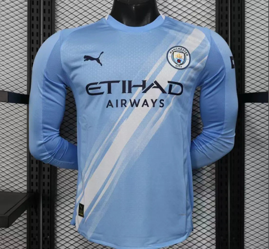 Player Version 25-26 Manchester City Home Long Sleeve Jersey