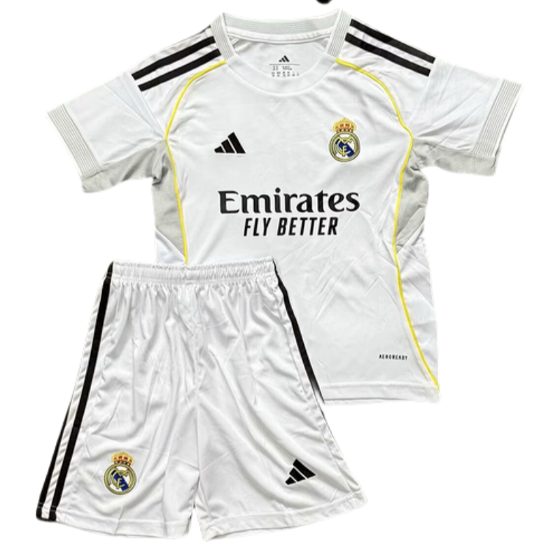 Kids Real Madrid Home Kits Soccer Jersey 25-26