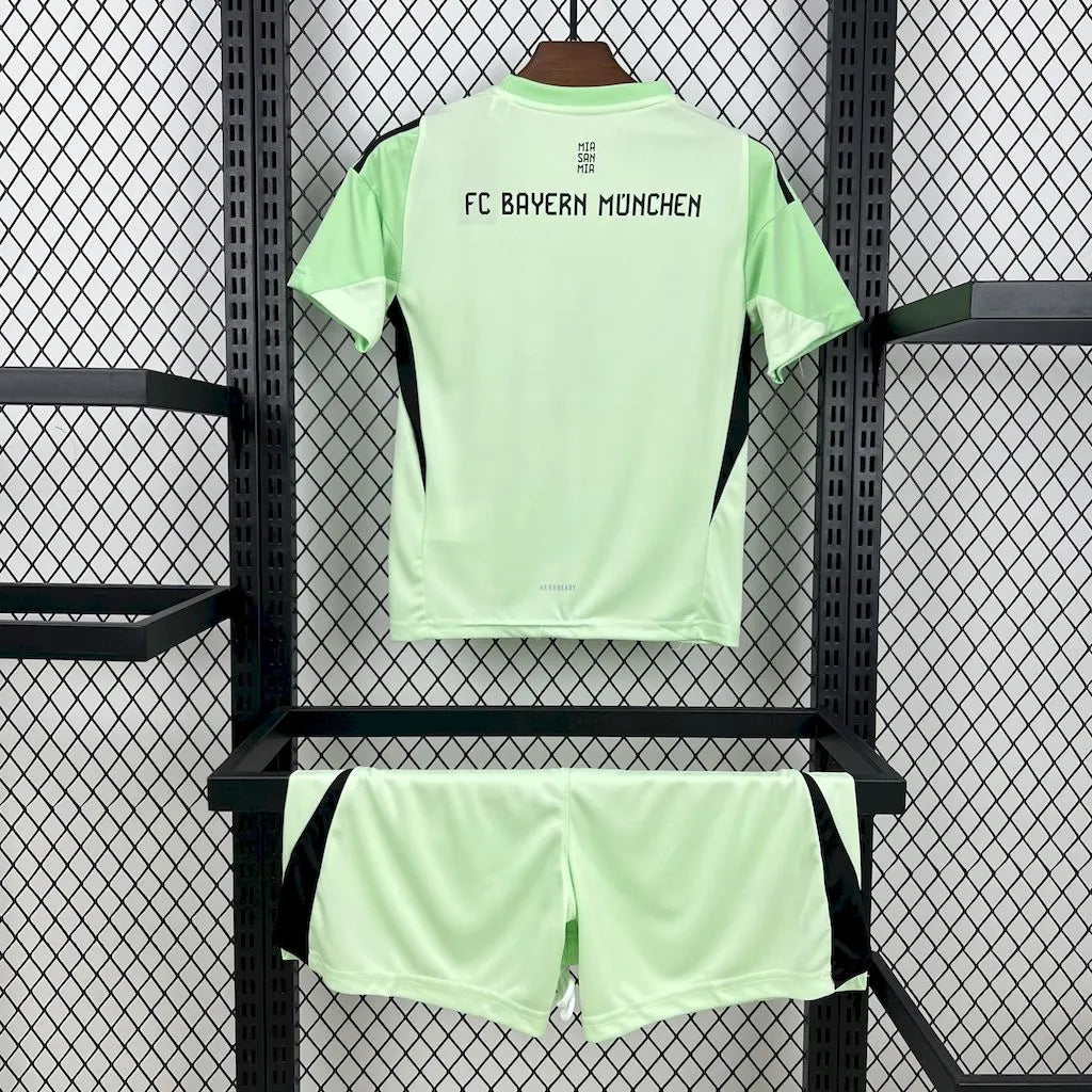 Bayern Munich 2025-26 Green Goalkeeper Kids Kit