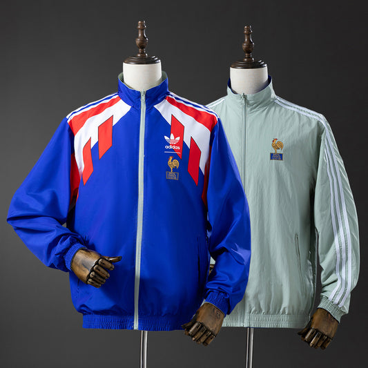 France Reversible Jacket Windbreaker - Blue & Mint Green