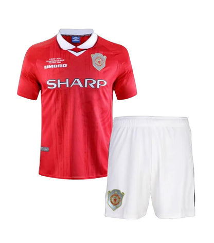 Manchester United 99-00 Home Retro Kid Kits Youth Apparels Jersey