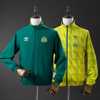 Newcastle United Reversible Jacket Windbreaker - Army Green & Yellow