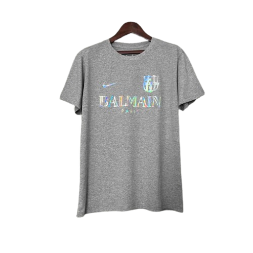 BALMAIN Barcelona 24-25 Grey Reflective Football New Shirt