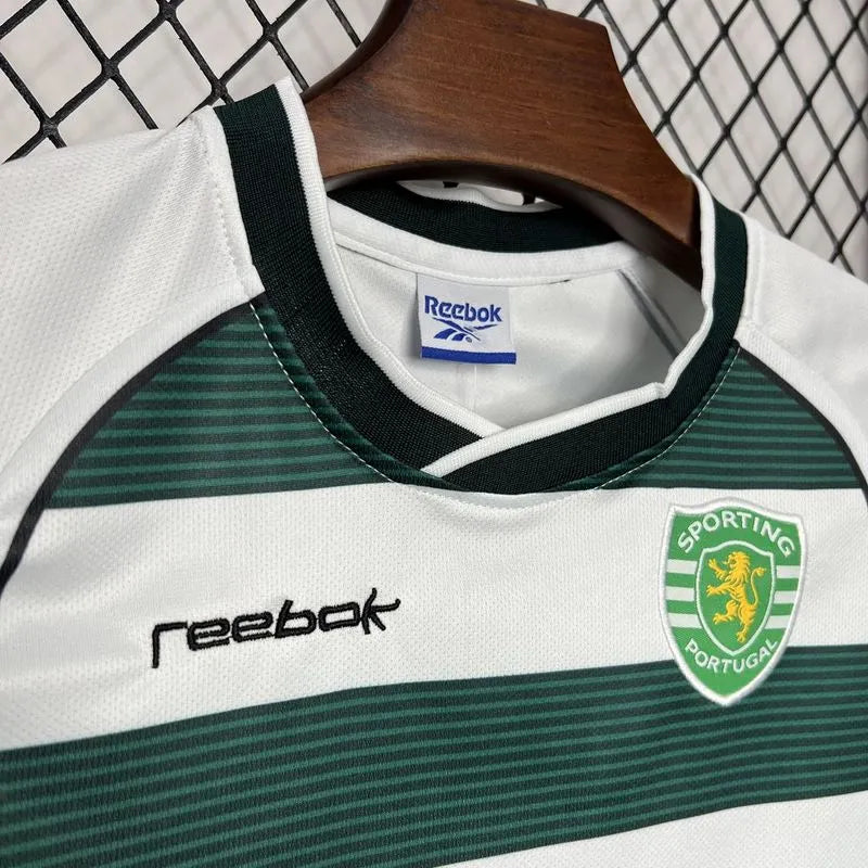 Sporting 01-03 Lisbon Home Retro Kid Kits Youth Apparels Football Jersey