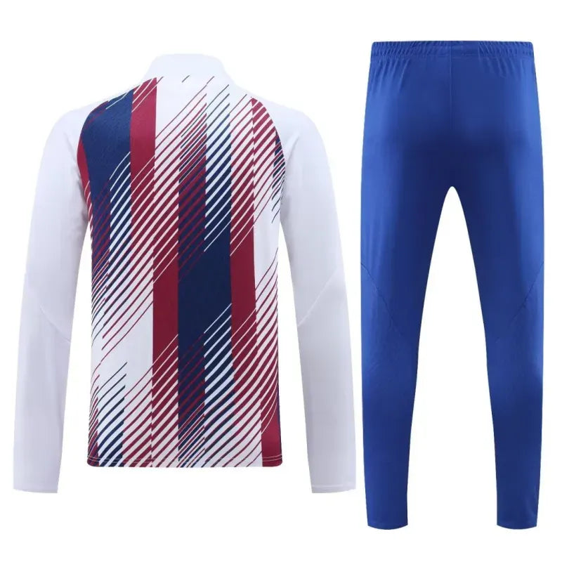 2023-24 Barcelona Zipper Sweatshirt Kit(Top+Pants) White