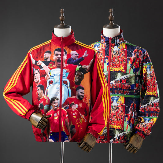 Spain 2024 European Cup Yamal Reversible Jacket Windbreaker - Red