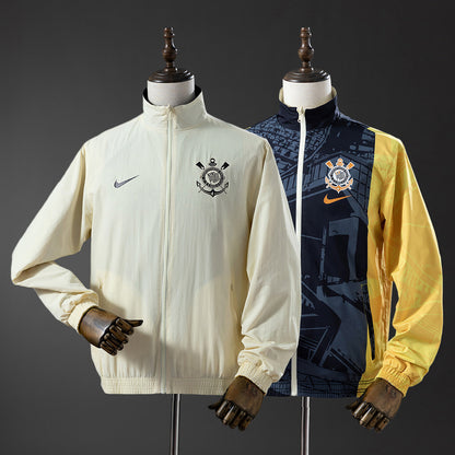 Corinthians Reversible Jacket Windbreaker - Beige & Black