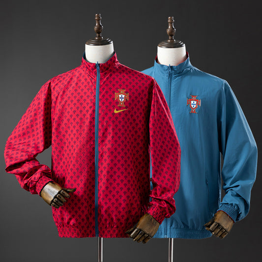 Portugal Reversible Jacket Windbreaker - Red & Cyan
