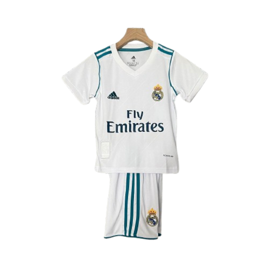 Real Madrid 17-18 Home Retro Kids Kit Soccer Jersey