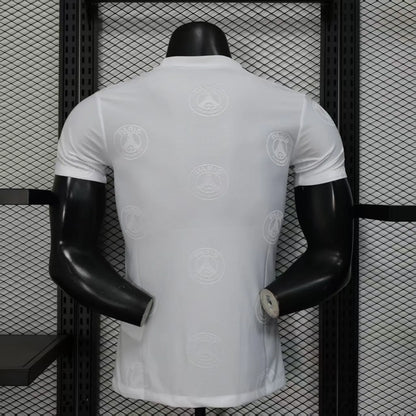 Player Version 25-26 PSG White with Embossed PSG Badge Pattern Jersey