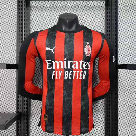 Player Version 25-26 AC Milan Home Long Sleeve Jersey