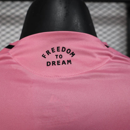 Inter Miami CF Home Pink Soccer Jersey Player Version Shirt Long sleeve 2025-26