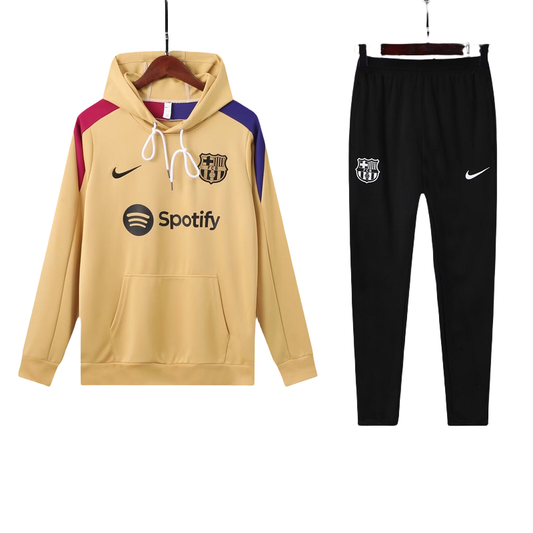 Nike Barcelona 2024-25 Hooded Yellow Training Tracksuit Kits