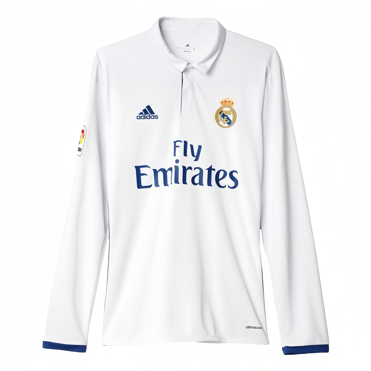 Adidas Real Madrid Retro Long Sleeve Home Jersey White 2016-17