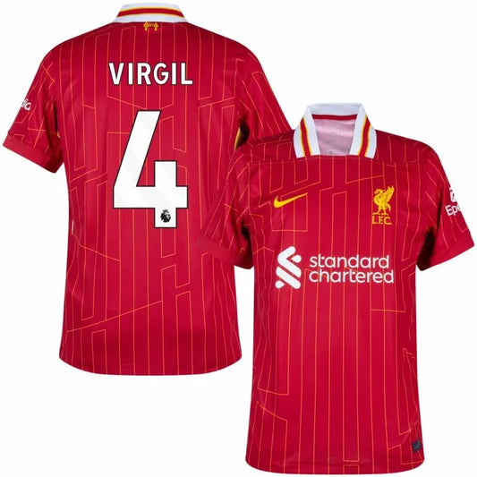 Liverpool Home Virgil 4 Shirt 2024-2025 (Premier League) Size S-4XL