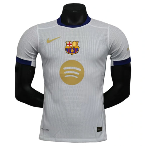 2025-26 Barcelona Home Player Version Shirt White Jersey Without Spofity Text