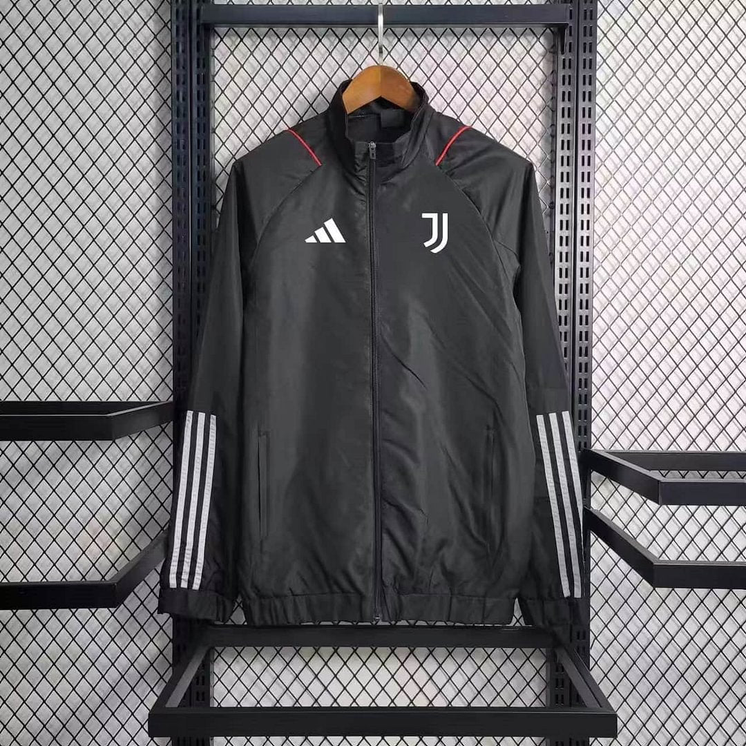2023/2024 Juventus Windbreaker Black Football Shirt