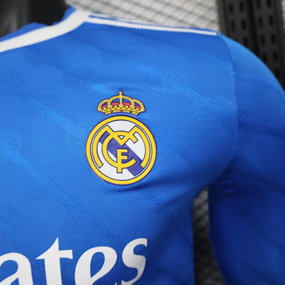 Player Version 25-26 Real Madrid Third Blue Long Sleeve Jersey