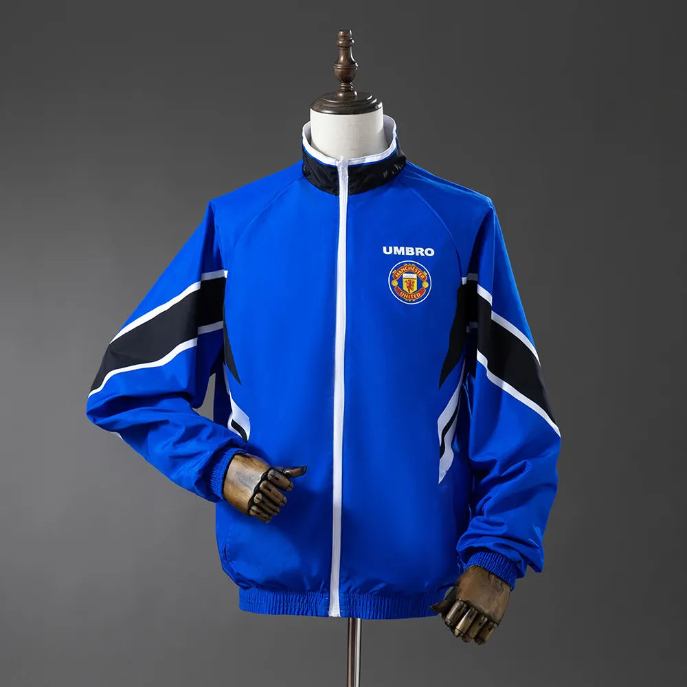 Manchester United Reversible Jacket Windbreaker - White & Blue S-XXL