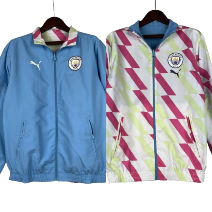 2023/2024 Manchester City Reversible Windbreaker Blue Soccer Jersey 1:1 Thai Quality