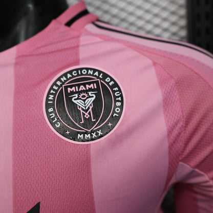 Inter Miami CF Home Pink Soccer Jersey Player Version Shirt Long sleeve 2025-26