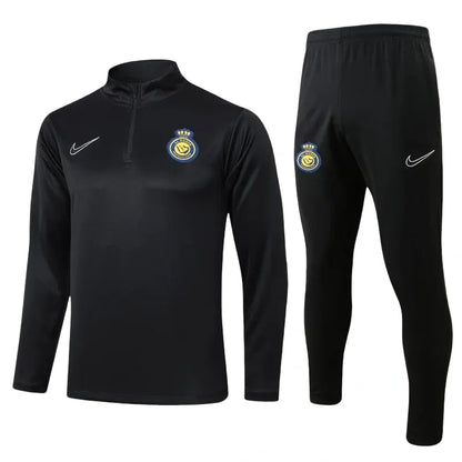 Al-Nassr Half-Pull Training Suit Black Football Shirt 24-25