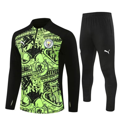 Manchester City Zipper Sweatshirt Kit(Top+Pants) 2024-25