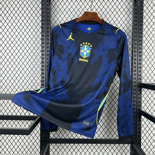Mens Brazil 2026 World Cup Away Long Sleeve Jersey
